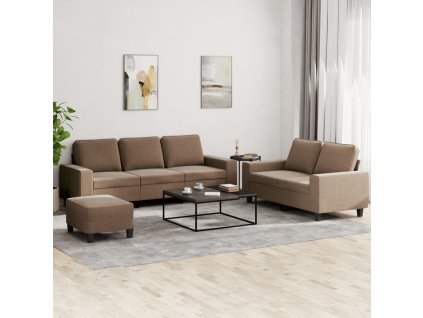 3dílná sedací souprava hnědá textil 3201909