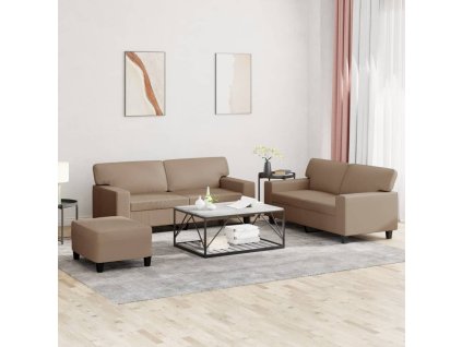 3dílná sedací souprava cappuccino umělá kůže 3201923