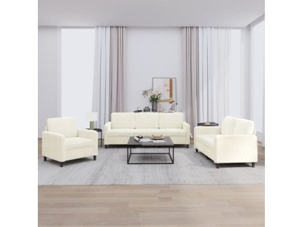 3dílná sedací souprava krémová samet 3201942