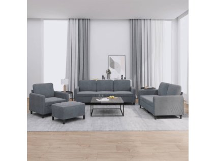 4dílná sedací souprava tmavě šedá samet 3201945