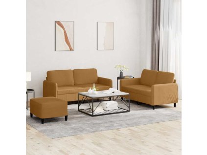3dílná sedací souprava hnědá samet 3201991