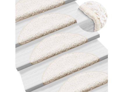 Schodové rohože 10 ks 56 x 17 x 3 cm bílé půlkulaté 149795