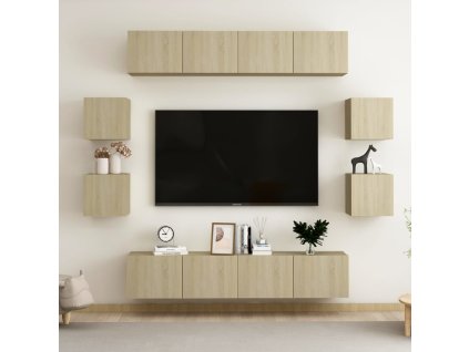8dílný set TV skříněk dub sonoma kompozitní dřevo 3078963