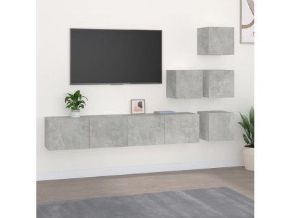 Nástěnná TV skříňka betonově šedá kompozitní dřevo 3114577