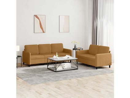 2dílná sedací souprava hnědá samet 3202021