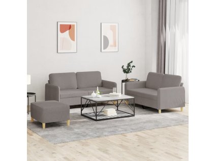3dílná sedací souprava s poduškami taupe textil 3202101