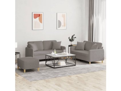 3dílná sedací souprava s polštáři taupe textil 3202117