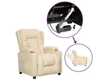 Zvedací křeslo krémové textil 3093432