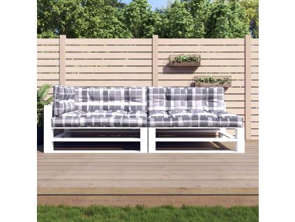 Podušky na palety 5 ks šedé kárované textil 314587