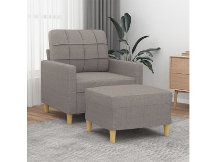 Křeslo s podnožkou taupe 60 cm textil 3201000