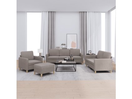 4dílná sedací souprava s poduškami taupe textil 3202069