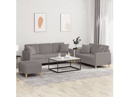 3dílná sedací souprava s polštáři taupe textil 3202149