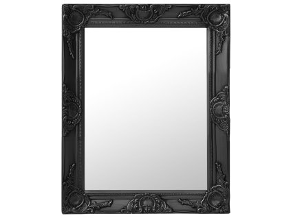 Nástěnné zrcadlo barokní styl 50 x 60 cm černé 320319