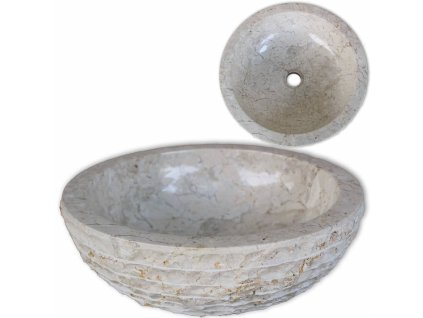 Umyvadlo mramorové 40 cm krémové 242673