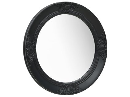 Nástěnné zrcadlo barokní styl 50 cm černé 320347