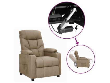 Zvedací křeslo taupe textil 3093465