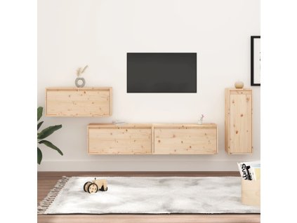 TV skříňky 4 ks masivní borové dřevo 3100219