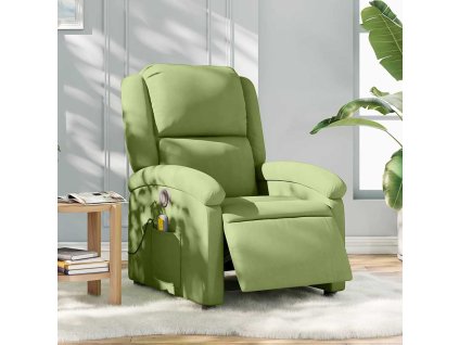 Elektrické masážní polohovací křeslo světle zelené samet 3204292