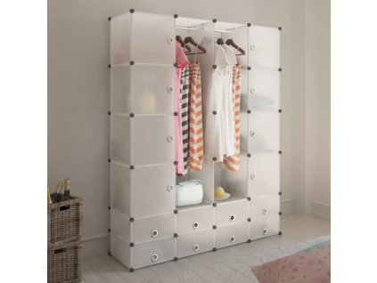 Modulární skříň s 18 přihrádkami bílá 37 x 146 x 180,5 cm 240502