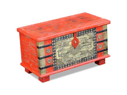 Úložná truhla červená z mangovníkového dřeva 80x40x45 cm 243331