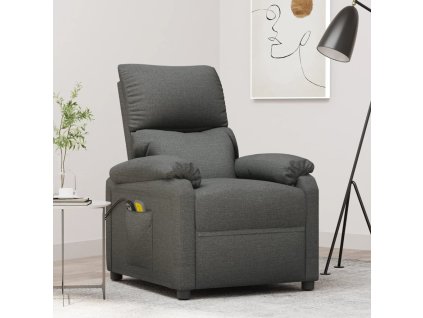 Elektrické masážní křeslo tmavě šedé textil 3073828