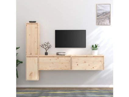 TV skříňky 4 ks masivní borové dřevo 3100279