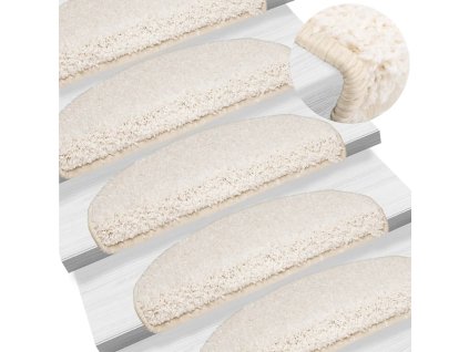 Schodové rohože 10 ks 65 x 21 x 4 cm bílé, půlkulaté, velké 149811