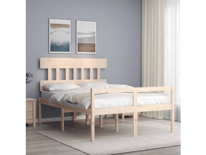 Postel s čelem pro seniory 120x200 cm masivní dřevo 3195411