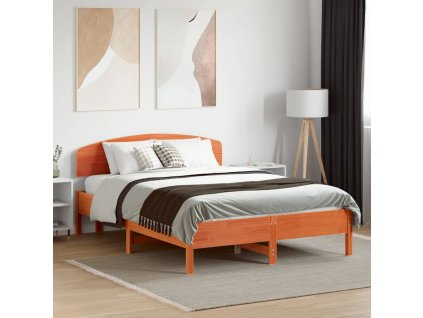 Postel bez matrace voskově hnědá 135 x 190 cm masivní borovice 3207232