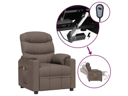 Elektrické masážní křeslo taupe textil 3143511