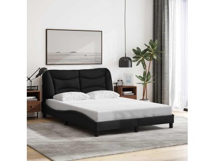 Rám postele bez matrace Hvar černý 140 x 190 cm textil 3207767