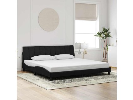 Rám postele bez matrace Hanko černý 200 x 200 cm samet 3207869