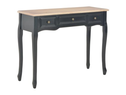 280046 vidaXL Dressing Console Table with 3 Drawers Black 280046