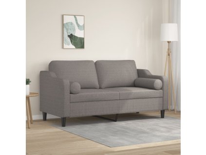 2místná pohovka s polštáři taupe 140 cm textil 3200852