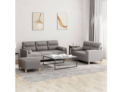 3dílná sedací souprava s polštáři taupe textil 3201631