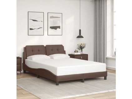 Rám postele bez matrace Zadar hnědý 120x200 cm umělá kůže 3208172
