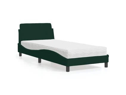 Postel s matrací Dover tmavě zelená 80 x 200 cm samet 3208294