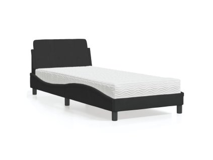 Postel s matrací Dover černá 90 x 200 cm samet 3208333