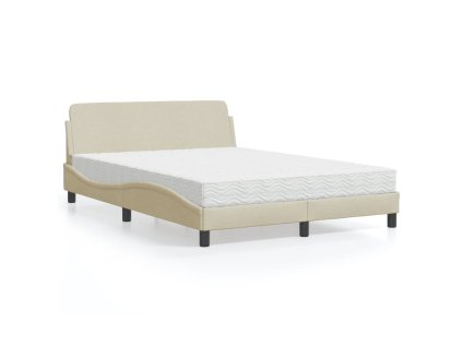 Postel s matrací Dover krémová 140 x 190 cm textil 3208389