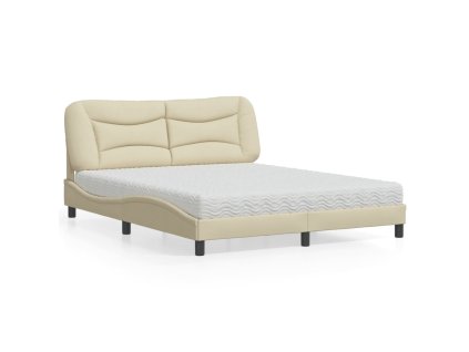 Postel s matrací Hvar krémová 160 x 200 cm textil 3208546