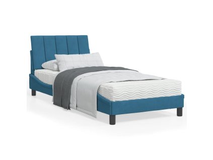 Postel s matrací Hanko modrá 90 x 200 cm samet 3208578