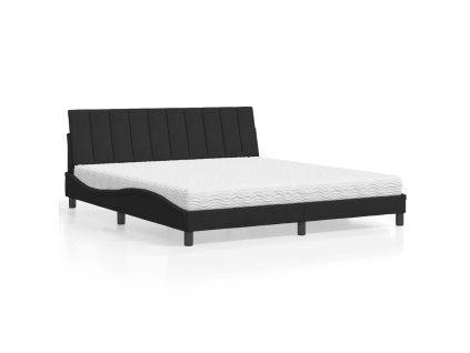Postel s matrací Hanko černá 180 x 200 cm samet 3208612