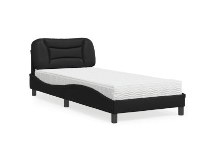 Postel s matrací Hvar černá 90 x 190 cm umělá kůže 3208689