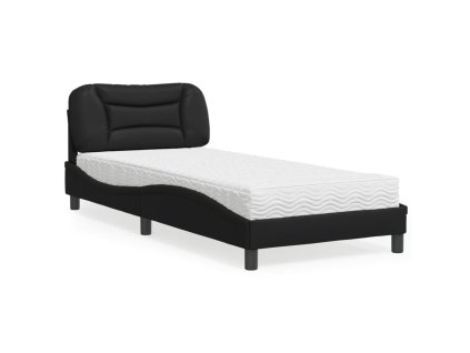Postel s matrací Hvar černá 90 x 200 cm umělá kůže 3208696
