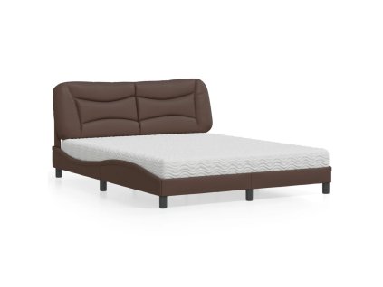 Postel s matrací Hvar hnědá 160 x 200 cm umělá kůže 3208733
