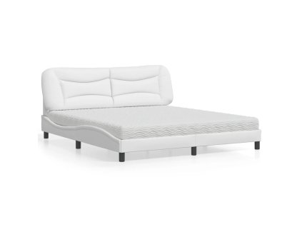 Postel s matrací Hvar bílá 180 x 200 cm umělá kůže 3208739