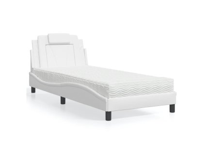 Postel Viana s matrací bílá 80 x 200 cm umělá kůže 3208755
