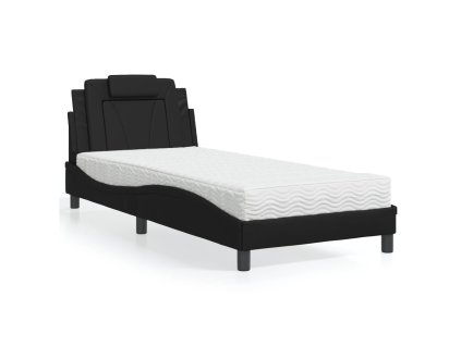 Postel Viana s matrací černá 90 x 200 cm umělá kůže 3208768