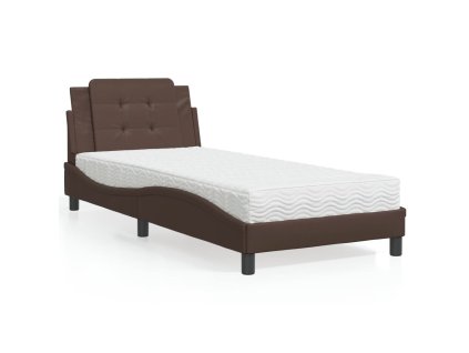 Rám postele bez matrace Zadar hnědá 90 x 190 cm umělá kůže 3208833