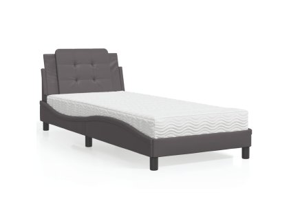 Rám postele bez matrace Zadar šedá 90 x 200 cm umělá kůže 3208841